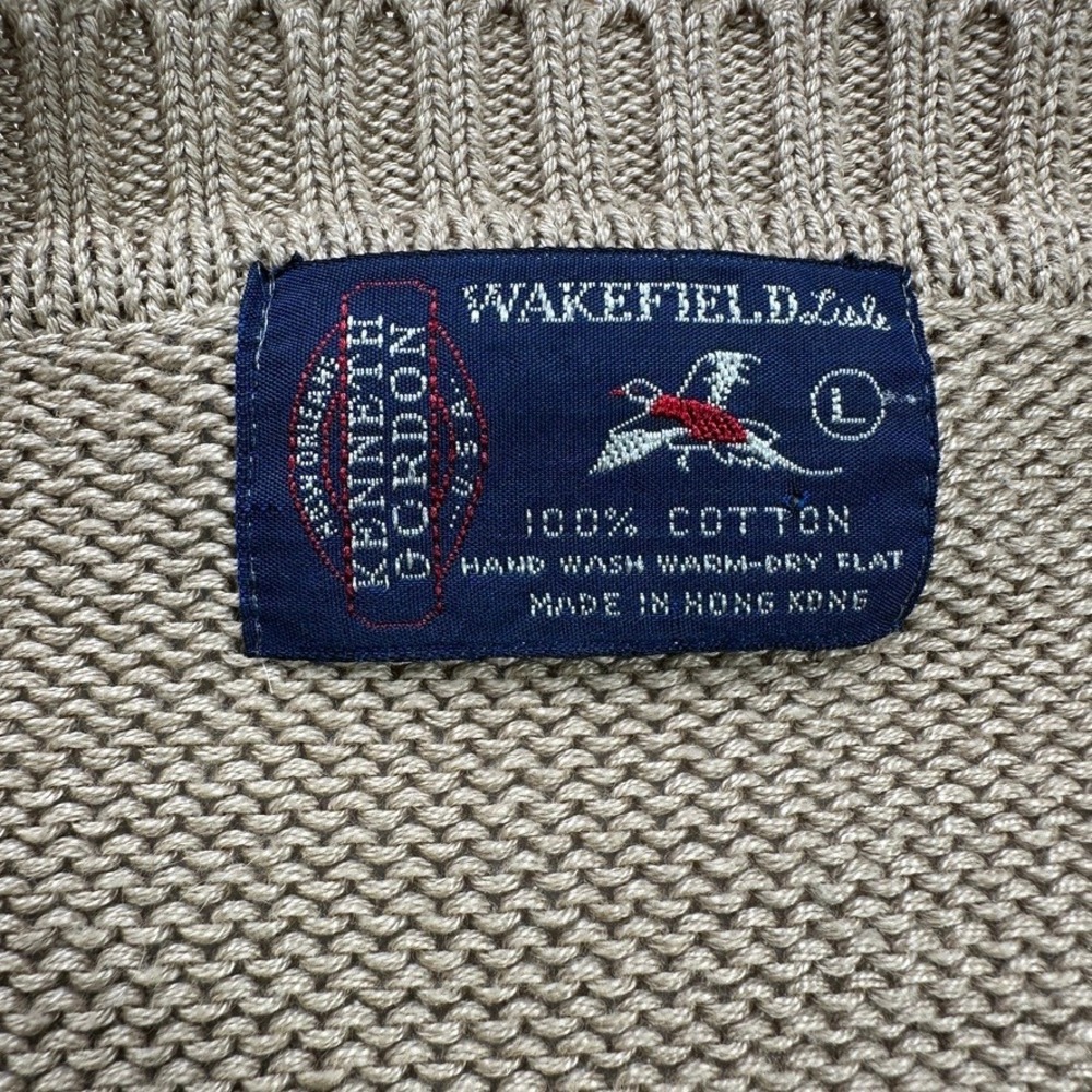 Wakefield Co Kenneth Gordon Mens L Argyle V Neck Sweater Vest Tan Brown Vintage - Picture 6 of 16